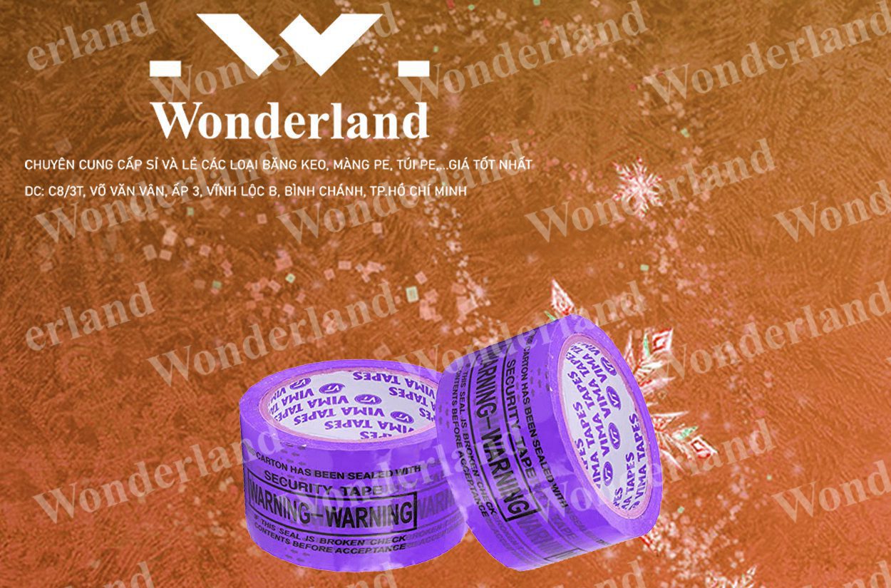 BĂNG KEO IN SIZE 64MM WONDERLAND CHẤT LƯỢNG CAO NHẤT