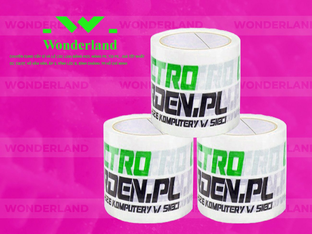 BĂNG KEO IN SIZE 67MM WONDERLAND GIÁ TỐT