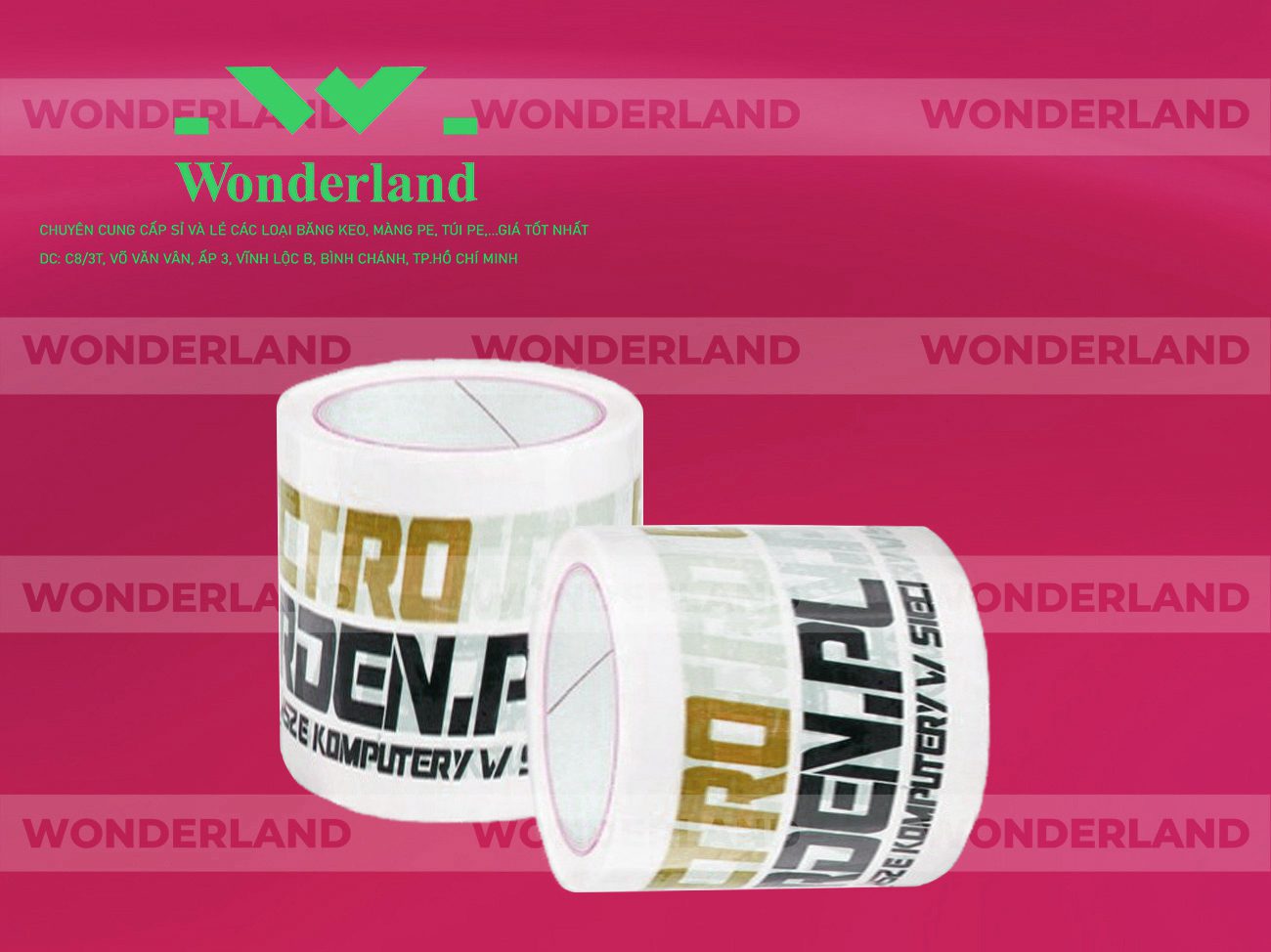 BĂNG KEO IN SIZE 69MM WONDERLAND CHẤT LƯỢNG TỐT NHẤT