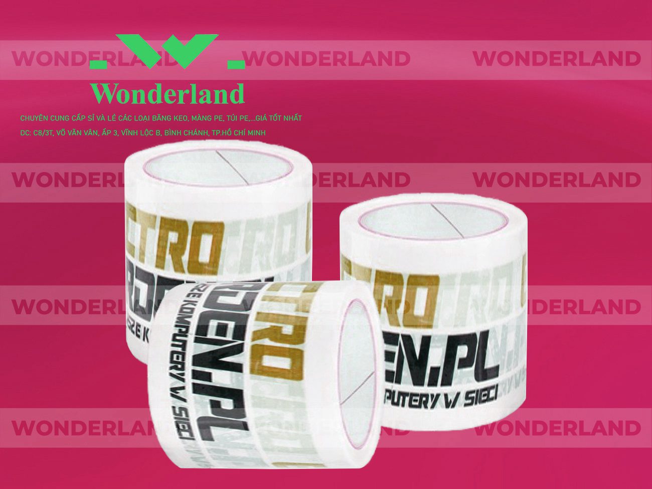 BĂNG KEO IN SIZE 69MM WONDERLAND GIÁ TỐT