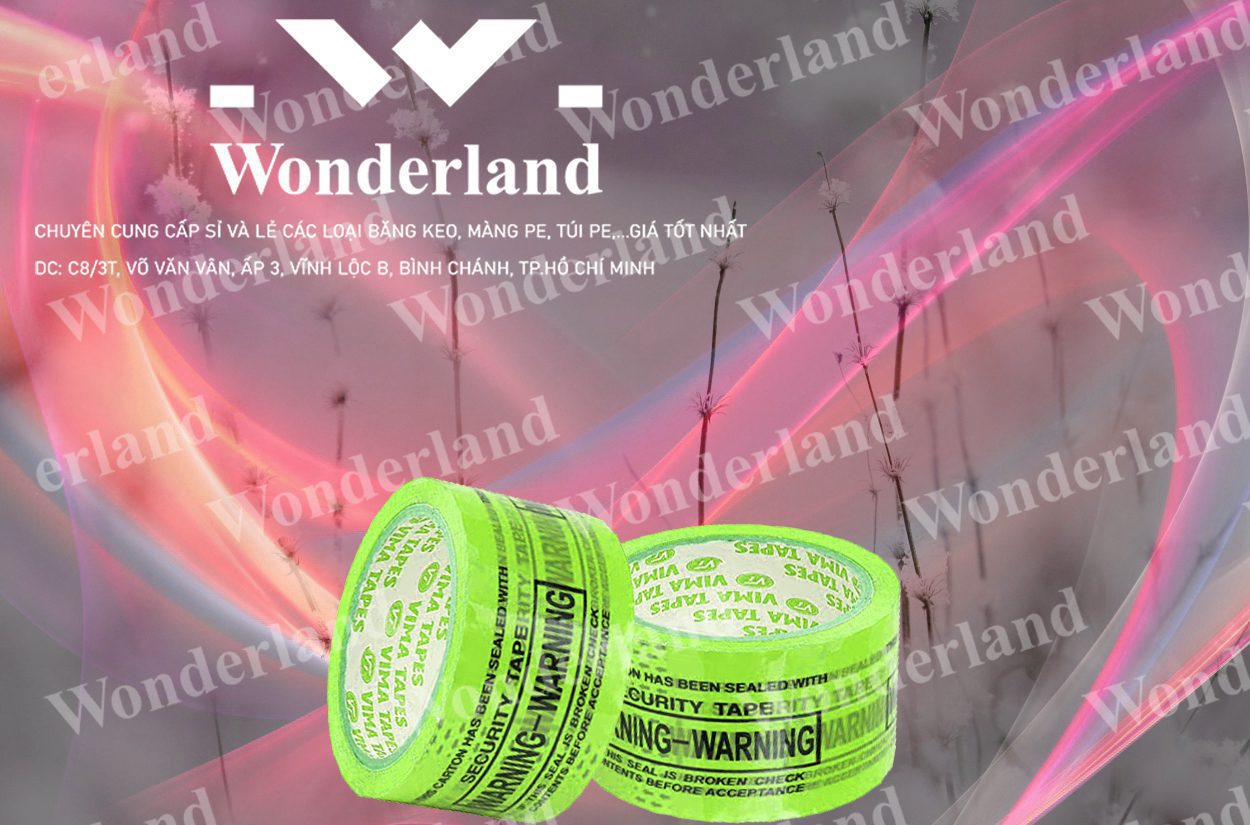 BĂNG KEO IN SIZE 70MM WONDERLAND CHẤT LƯỢNG CAO NHẤT