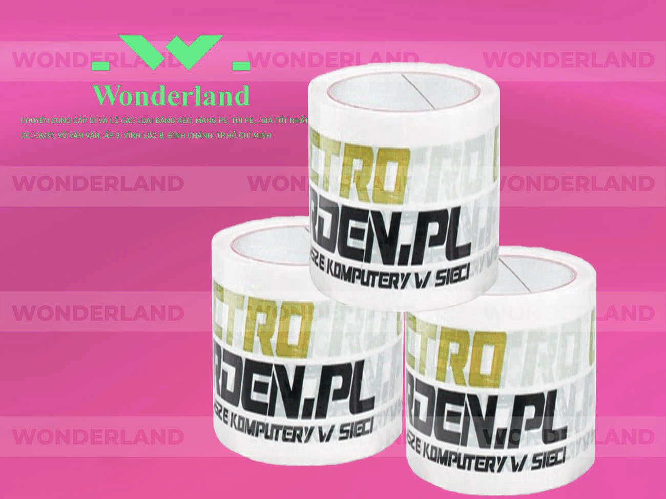 BĂNG KEO IN SIZE 71MM WONDERLAND GIÁ TỐT