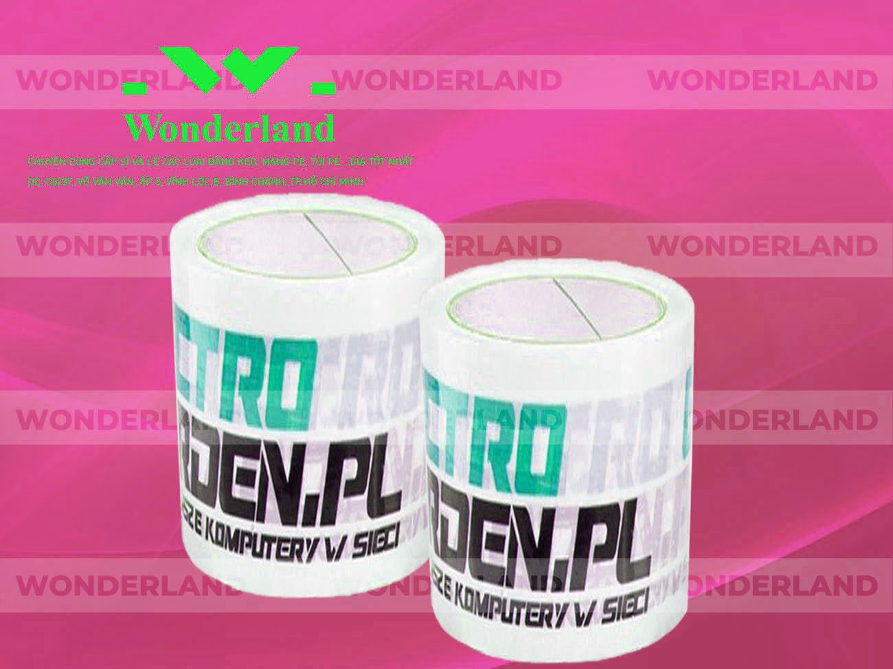 BĂNG KEO IN SIZE 75MM WONDERLAND CHẤT LƯỢNG TỐT NHẤT