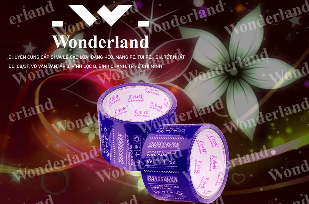 BĂNG KEO IN SIZE 76MM WONDERLAND CHẤT LƯỢNG CAO NHẤT