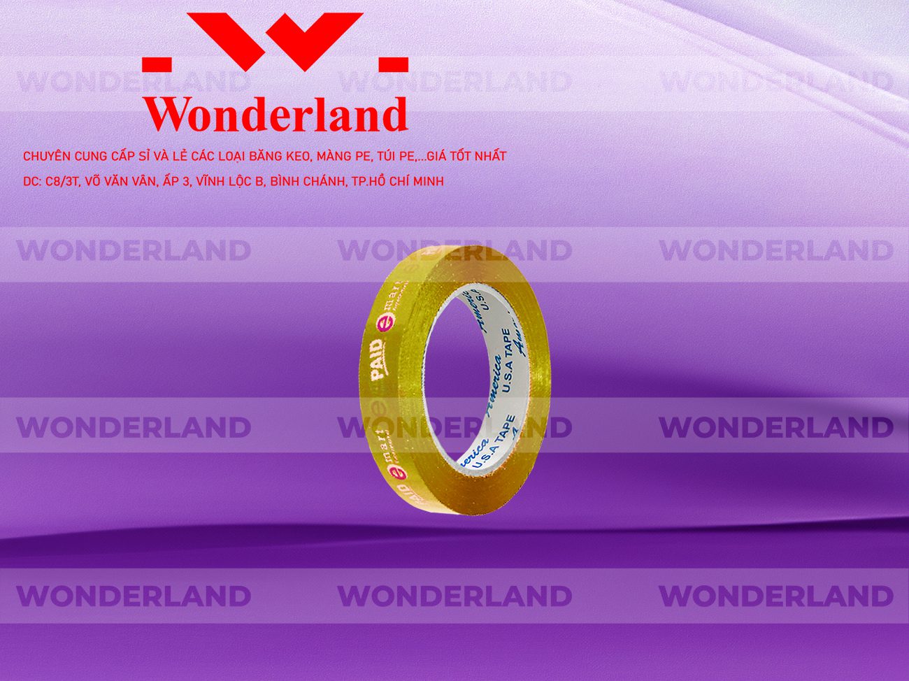 BĂNG KEO IN THEO YÊU CẦU DÁN LY 12MM NỀN VÀNG IN 2 MÀU TRẮNG SỮA & TÍM HỒNG (MẪU 01)