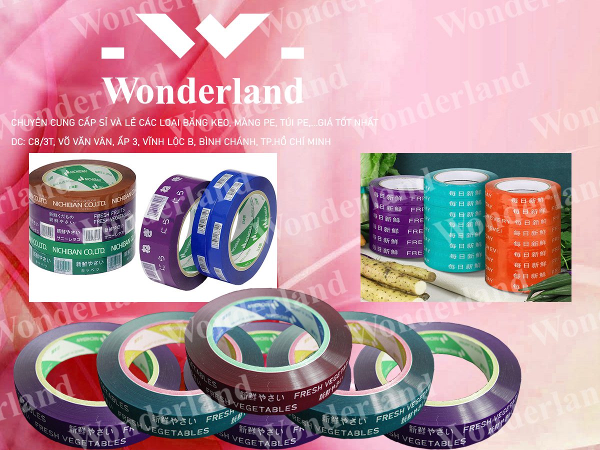BĂNG KEO IN THƯỢNG HIỆU 16MM WONDERLAND GIÁ SỈ TỐT NHẤT