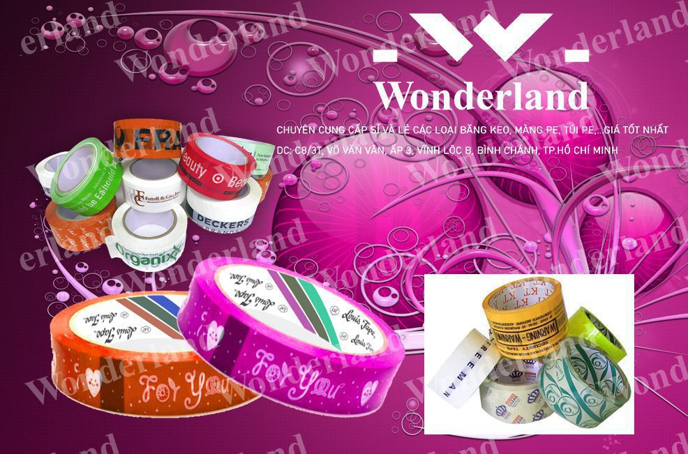 BĂNG KEO IN THƯƠNG HIỆU 18MM WONDERLAND GIÁ SỈ TỐT NHẤT