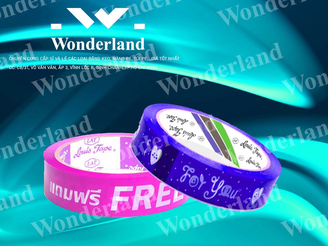 BĂNG KEO IN THƯƠNG HIỆU 20MM WONDERLAND CHẤT LƯỢNG CAO