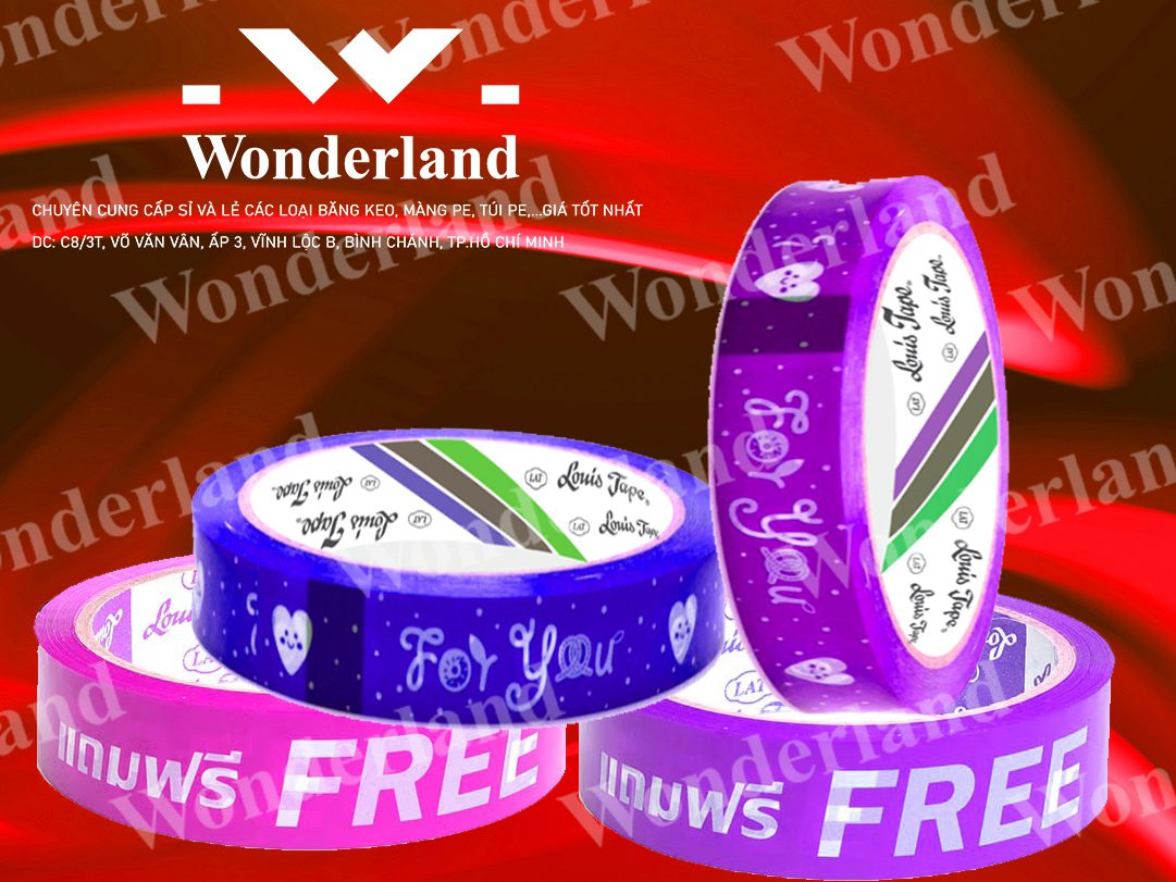 BĂNG KEO IN THƯƠNG HIỆU 20MM WONDERLAND GIÁ SỈ TỐT NHẤT