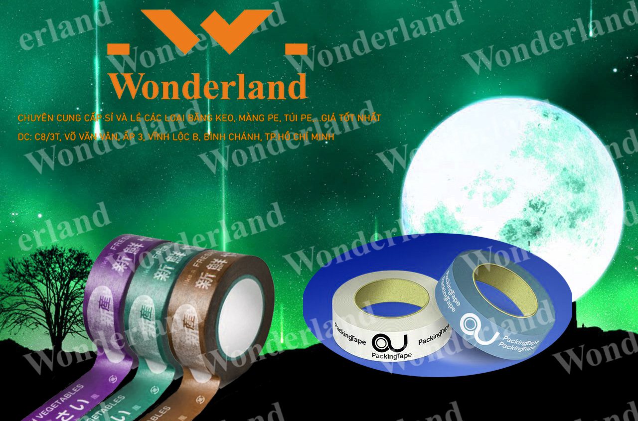 BĂNG KEO IN THƯƠNG HIỆU SIZE 32MM WONDERLAND CHẤT LƯỢNG CAO