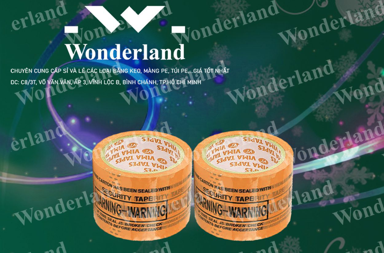 BĂNG KEO IN THƯƠNG HIỆU SIZE 74MM WONDERLAND CHẤT LƯỢNG CAO