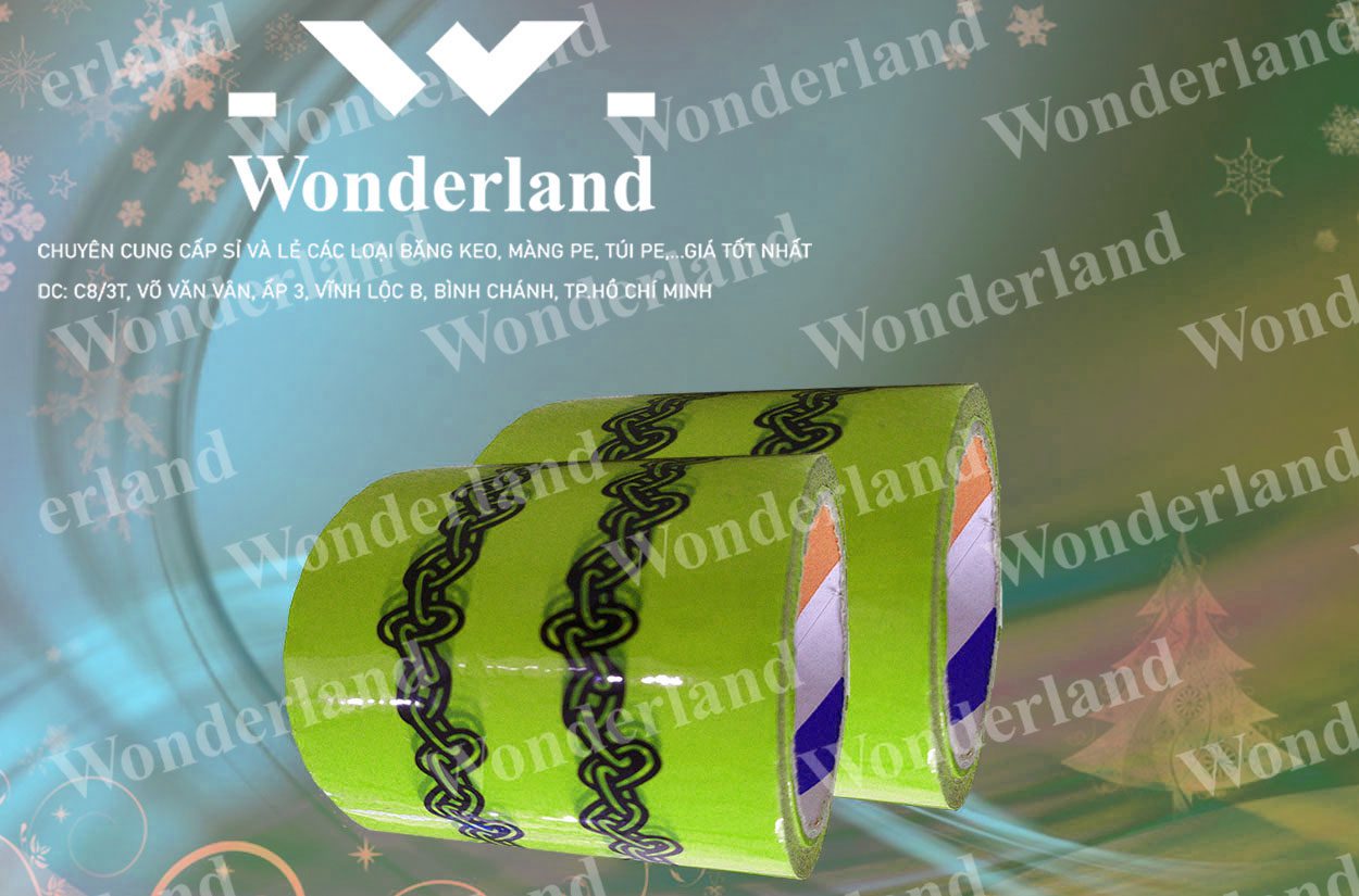 BĂNG KEO IN THƯƠNG HIỆU SIZE 90MM WONDERLAND CHẤT LƯỢNG CAO