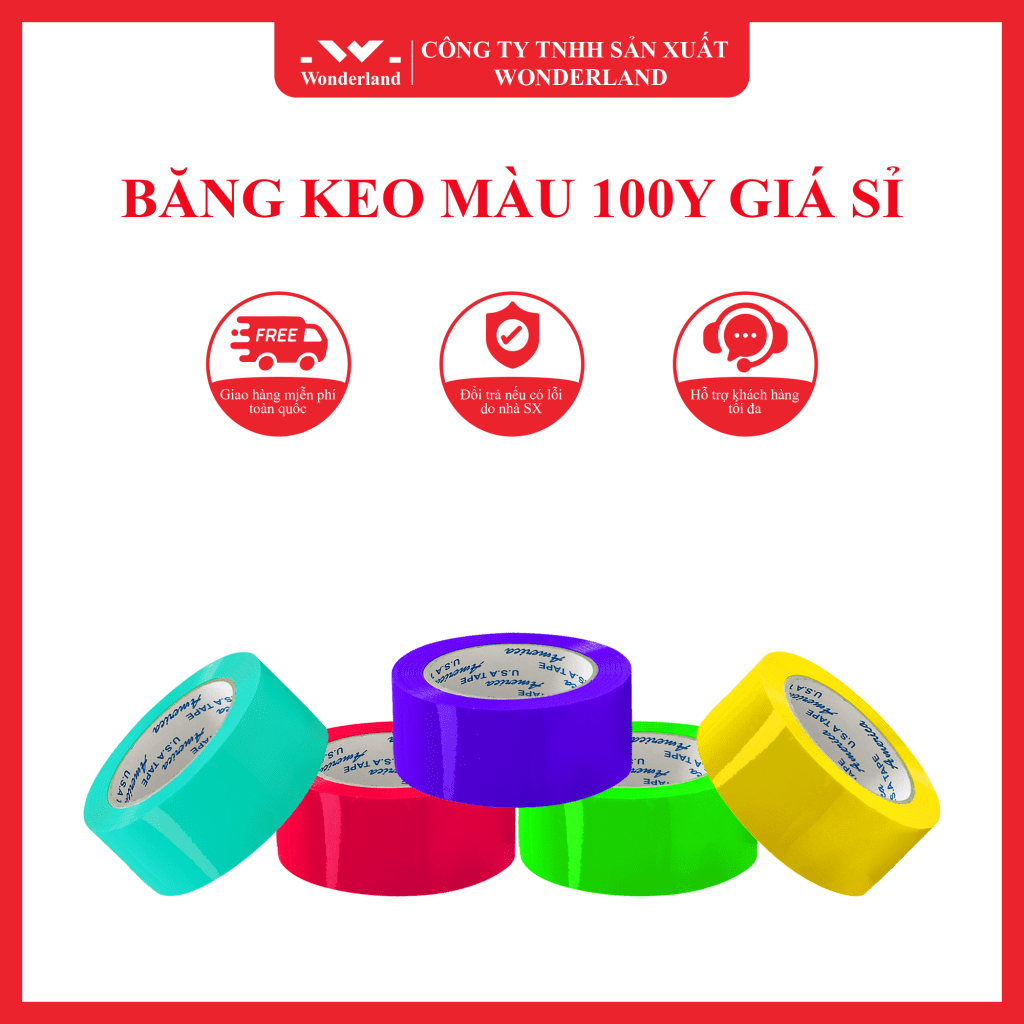 BĂNG KEO MÀU 100Y GIÁ SỈ TỐT NHẤT TẠI WONDERLAND