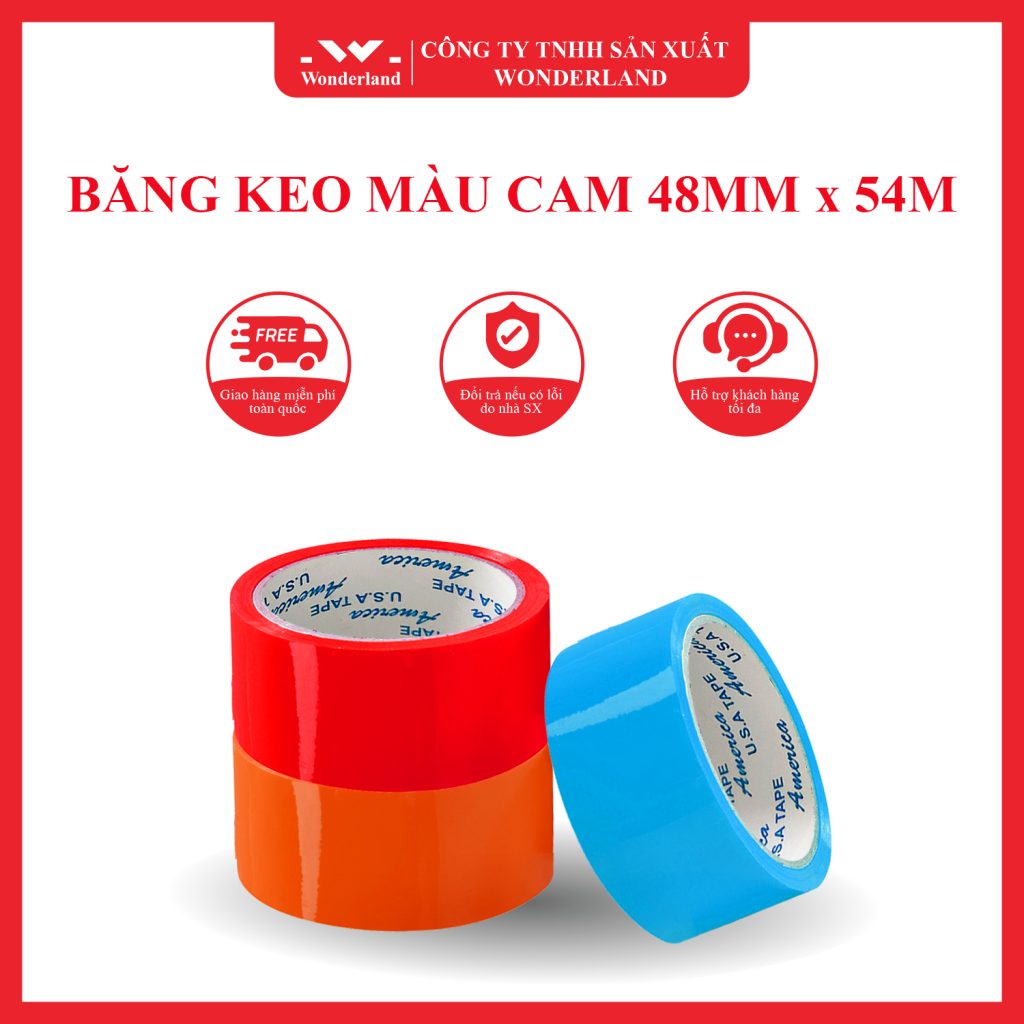 BĂNG KEO MÀU 48MM x 54M TẠI CÔNG TY WONDERLAND