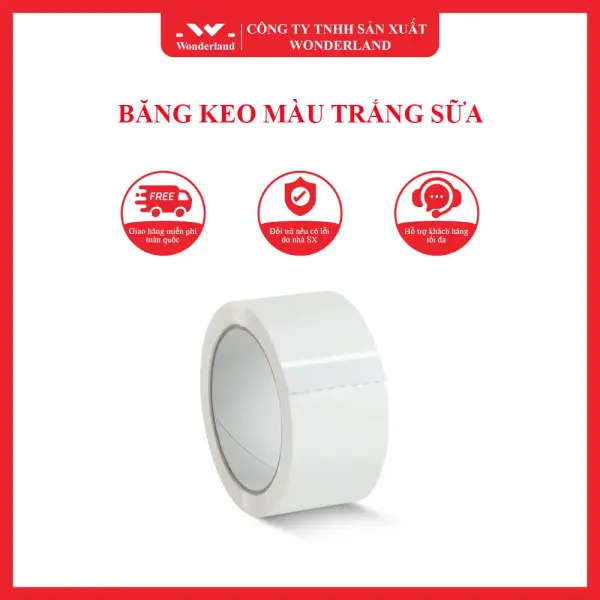 BĂNG KEO MÀU TRẮNG SỮA WONDERLAND