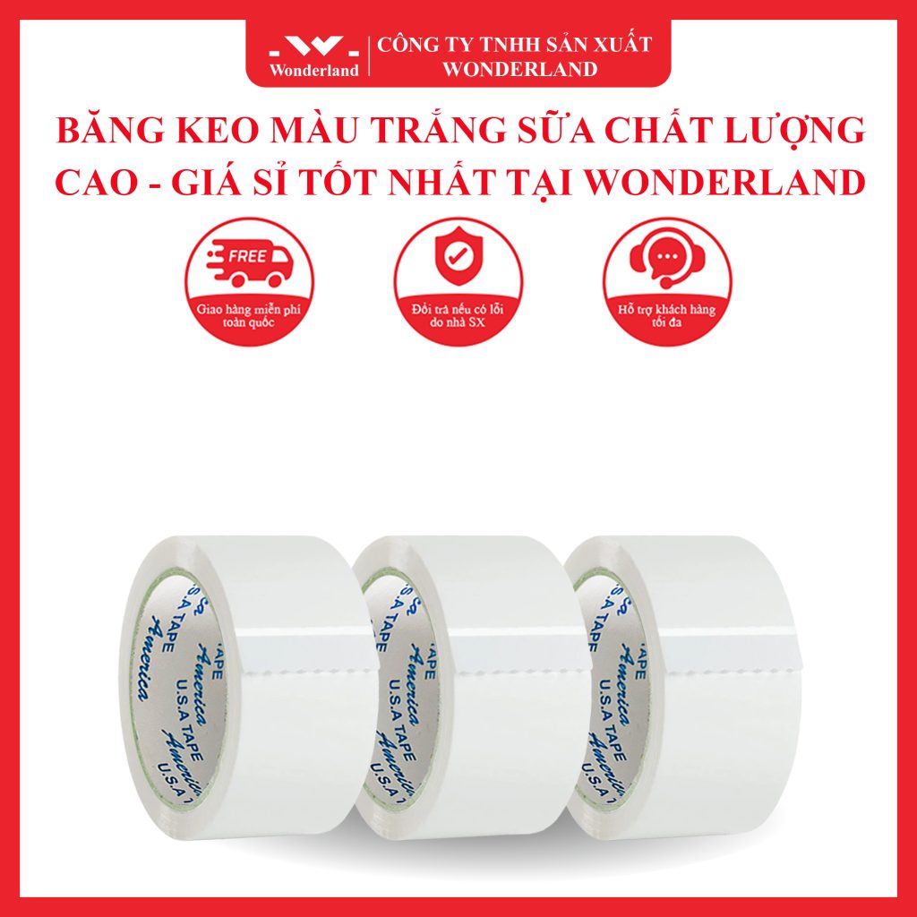 BĂNG KEO MÀU TRẮNG SỮA CHẤT LƯỢNG CAO - GIÁ SỈ TỐT NHẤT TẠI WONDERLAND