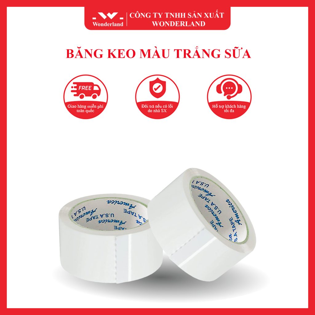 BĂNG KEO MÀU TRẮNG SỮA WONDERLAND
