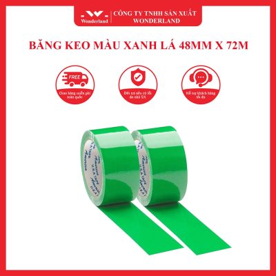 BĂNG KEO MÀU XANH LÁ 48MM x 72M GIÁ SỈ