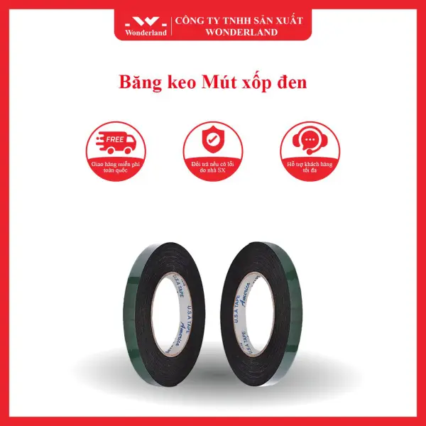 Băng keo Mút xốp đen WONDERLAND