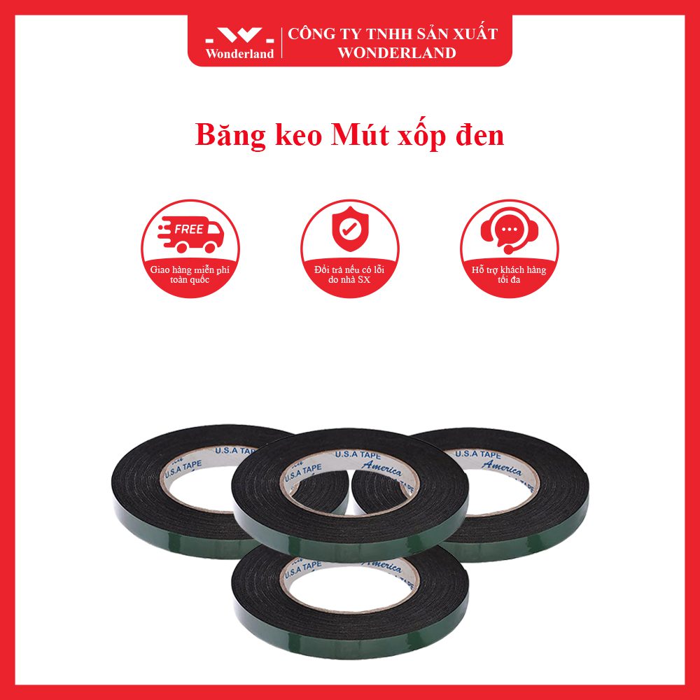 Băng keo Mút xốp đen giá sỉ tốt nhất tại Wonderland