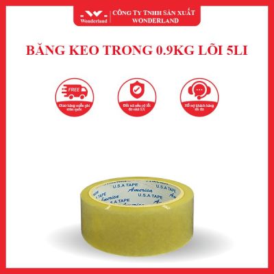 BĂNG KEO TRONG 0.9KG LÕI 5LI WONDERLAND