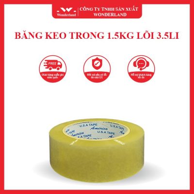 BĂNG KEO TRONG 1.5KG LÕI 3.5LI WONDERLAND