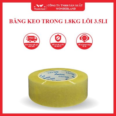 BĂNG KEO TRONG 1.8KG LÕI 3.5LI WONDERLAND