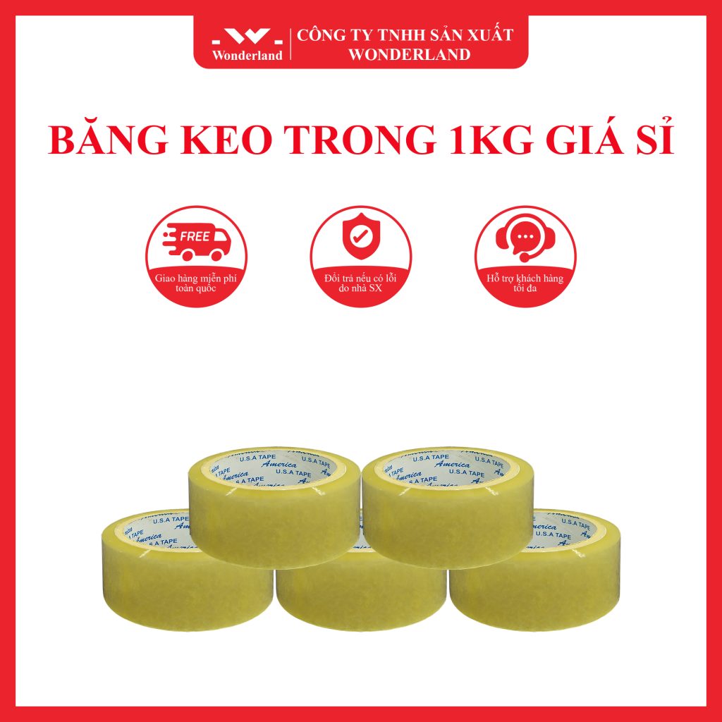 BĂNG KEO TRONG 1KG GIÁ SỈ TỐT NHẤT TẠI WONDERLAND