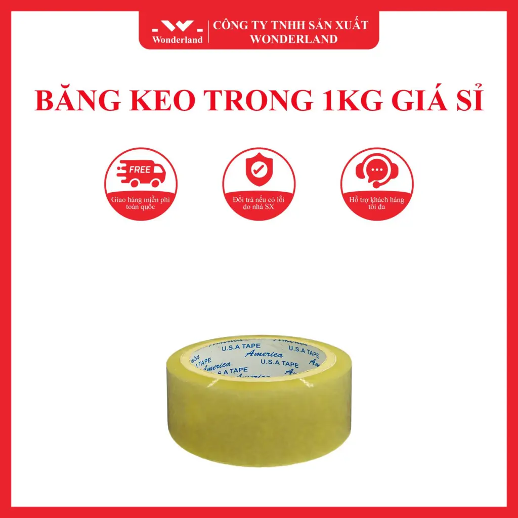 BĂNG KEO TRONG 1KG WONDERLAND
