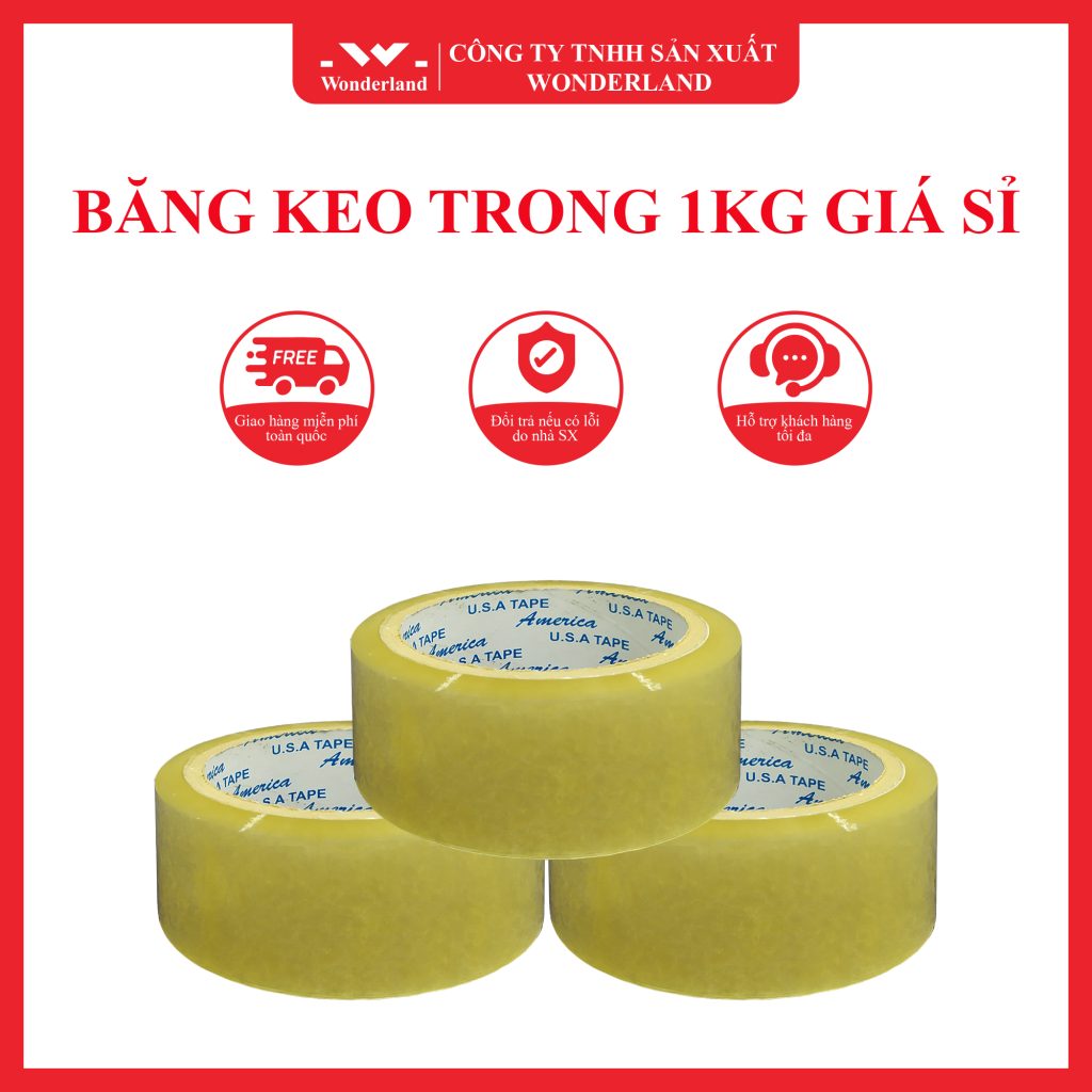 BĂNG KEO TRONG 1KG WONDERLAND ĐẢM BẢO CHẤT LƯỢNG