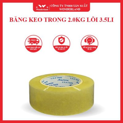 BĂNG KEO TRONG 2KG LÕI 3.5LI WONDERLAND