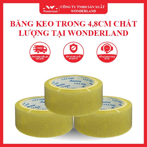 BĂNG KEO TRONG 4.8CM CHẤT LƯỢNG TẠI WONDERLAND