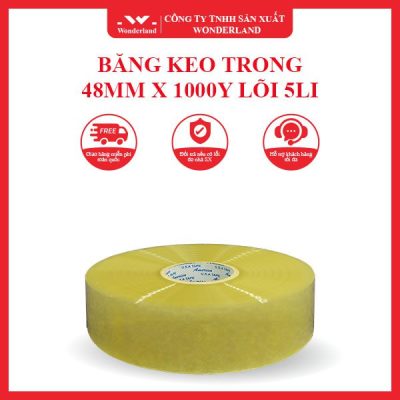 BĂNG KEO TRONG 48MM X 1000Y LÕI 5LI WONDERLAND