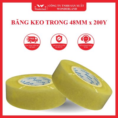 BĂNG KEO TRONG 48MM x 200Y GIÁ SỈ