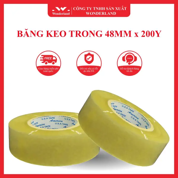 BĂNG KEO TRONG 48MM x 200Y GIÁ SỈ