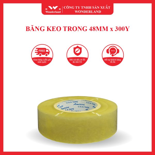 BĂNG KEO TRONG 48MM x 300Y WONDERLAND