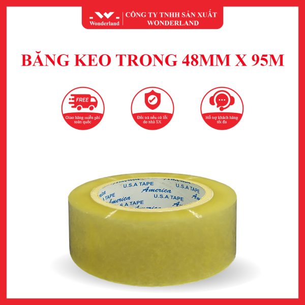 BĂNG KEO TRONG 48MM X 95M WONDERLAND