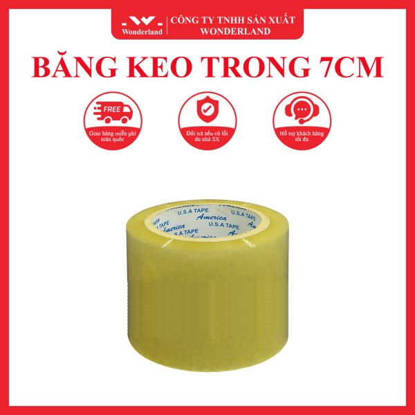 BĂNG KEO TRONG 7CM WONDERLAND