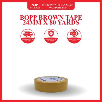 BOPP BROWN TAPE 24MM X 80 YARDS WONDERLAND