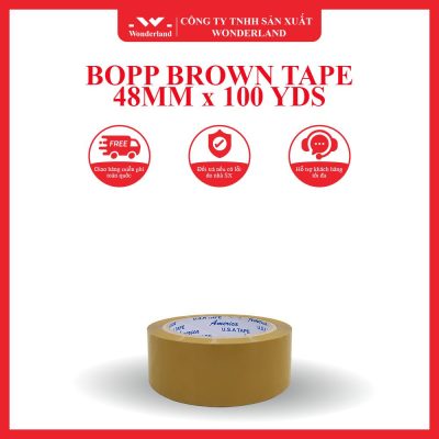 BOPP BROWN TAPE 48MM x 100 YDS WONDERLAND