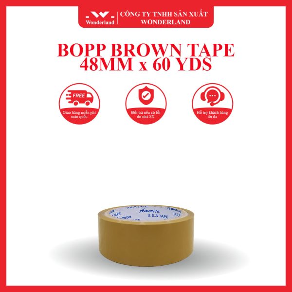 BOPP BROWN TAPE 48MM x 60 YDS WONDERLAND