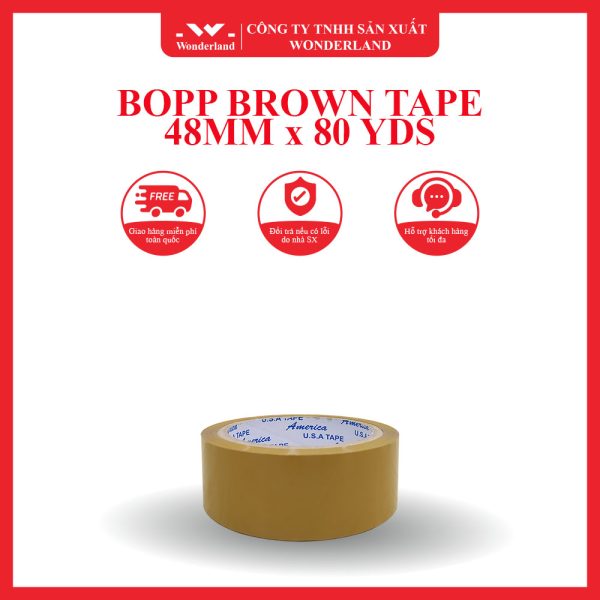 BOPP BROWN TAPE 48MM x 80 YDS WONDERLAND