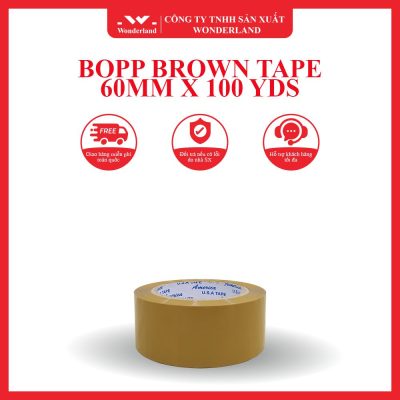 BOPP BROWN TAPE 60MM X 100 YDS WONDERLAND