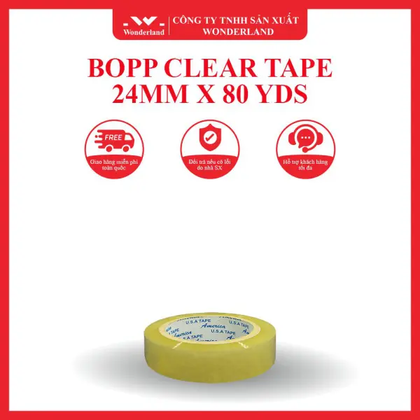 BOPP CLEAR TAPE 24MM X 80 YDS WONDERLAND