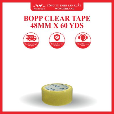 BOPP CLEAR TAPE 48MM X 60 YDS WONDERLAND