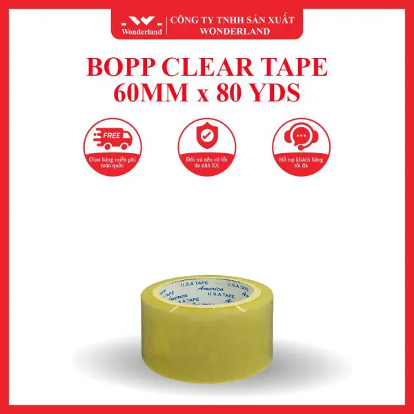 BOPP CLEAR TAPE 60MM x 80 YDS WONDERLAND