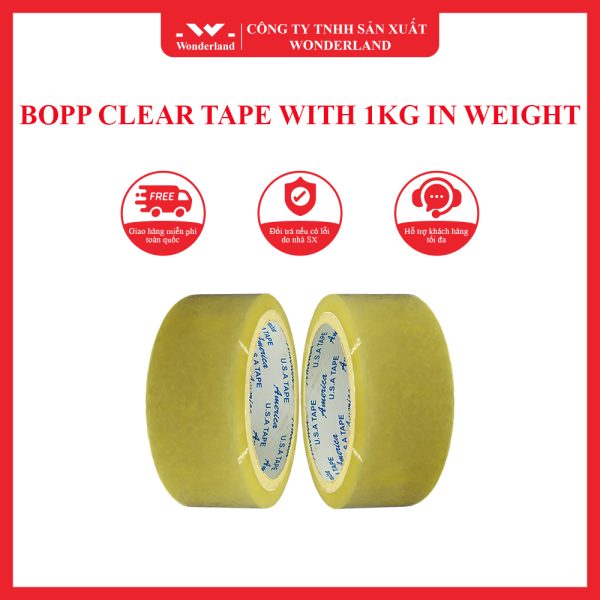 BOPP CLEAR TAPE WITH 1KG IN WEIGHT WONDERLAND