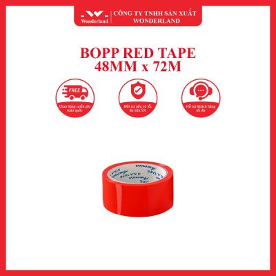 BOPP RED TAPE 48MM x 72M WONDERLAND