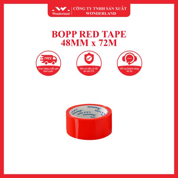 BOPP RED TAPE 48MM x 72M WONDERLAND