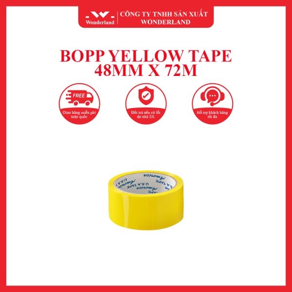 BOPP YELLOW TAPE 48MM X 72M WONDERLAND